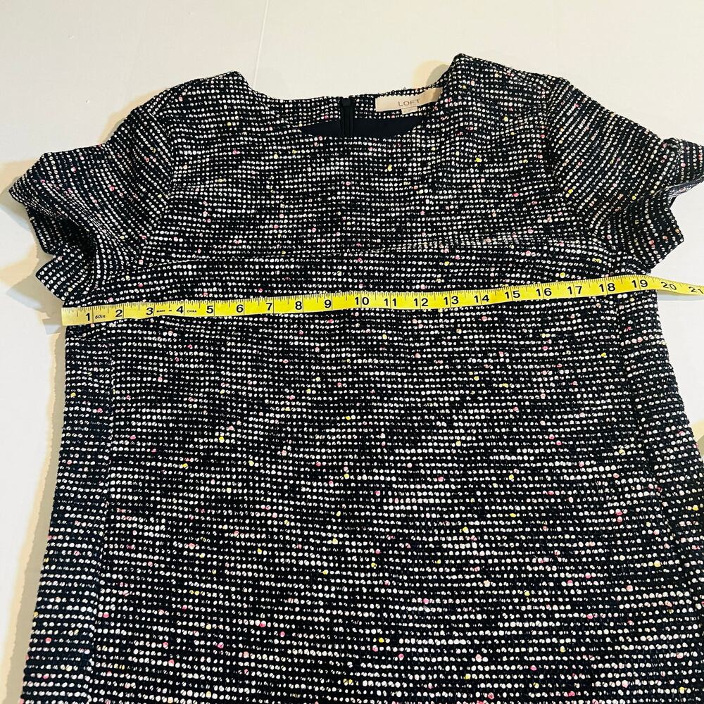 Ann Taylor Loft Tweed Short Sleeve Shift Dress Size 10 Multicolor - Picture 6 of 8
